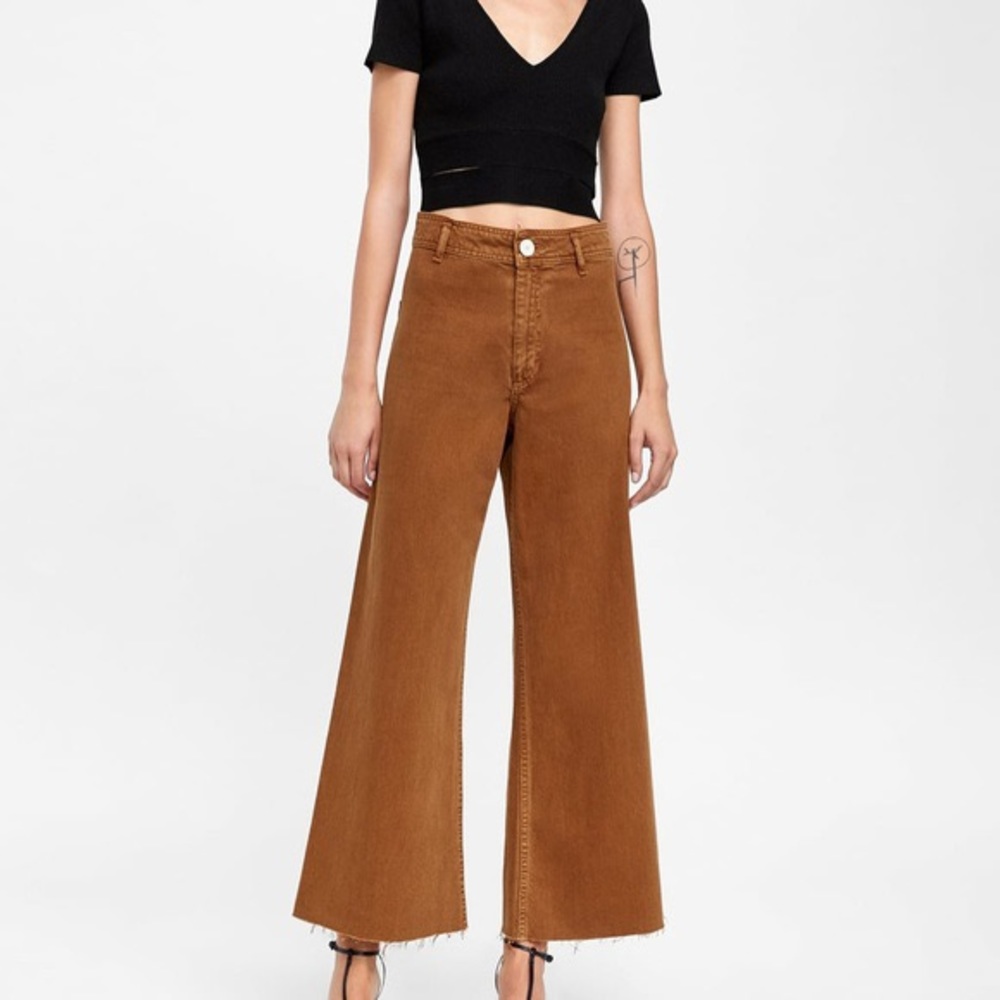 Zara Marine Straight Leg Jeans, Burnt Ochre size 4